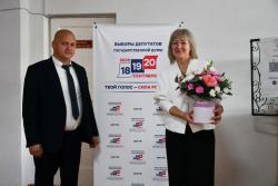 День рождения встретили на выборах члены участковых избирательных комиссий города Кирсанова